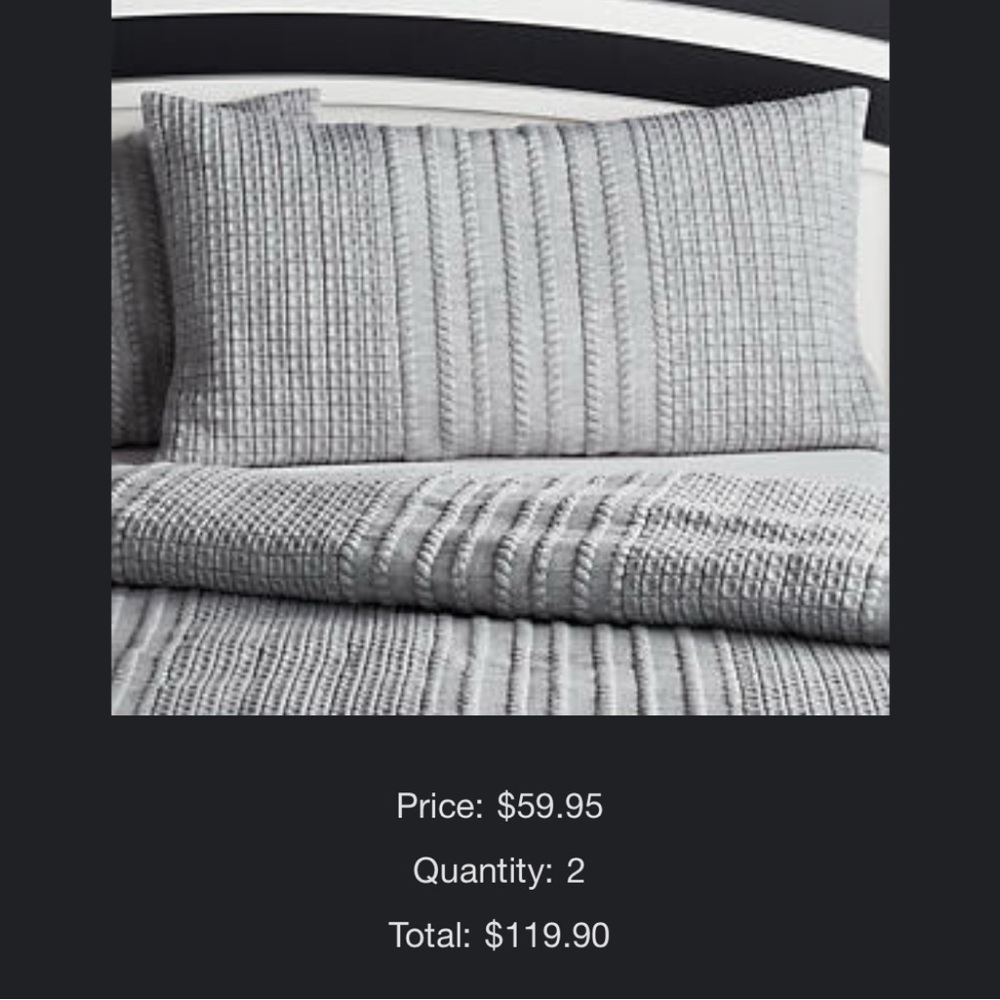 Doret Grey Jersey Pillow Sham King Crate & Barrel set of 2